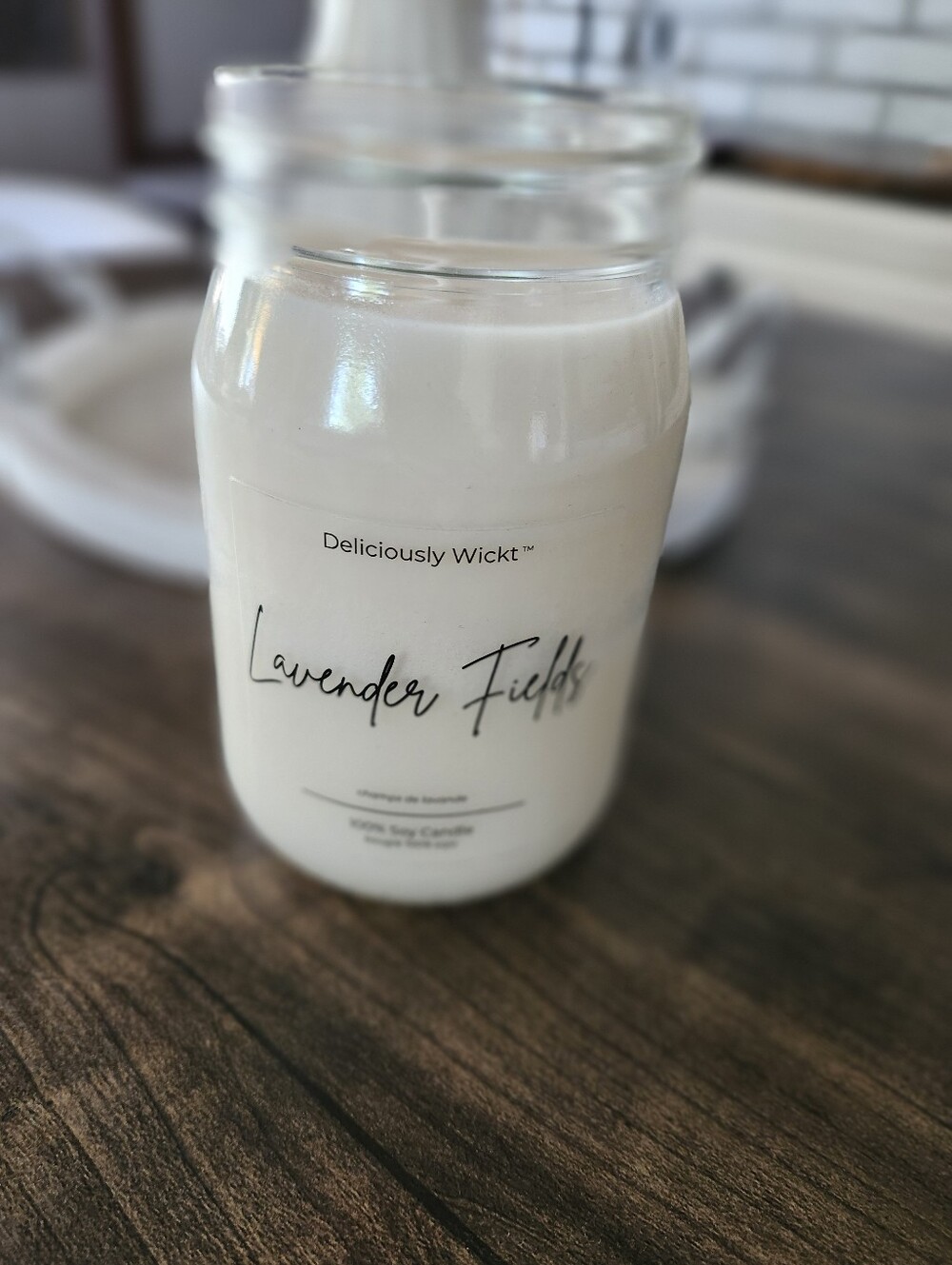 Lavender Fields Soy Candle - White